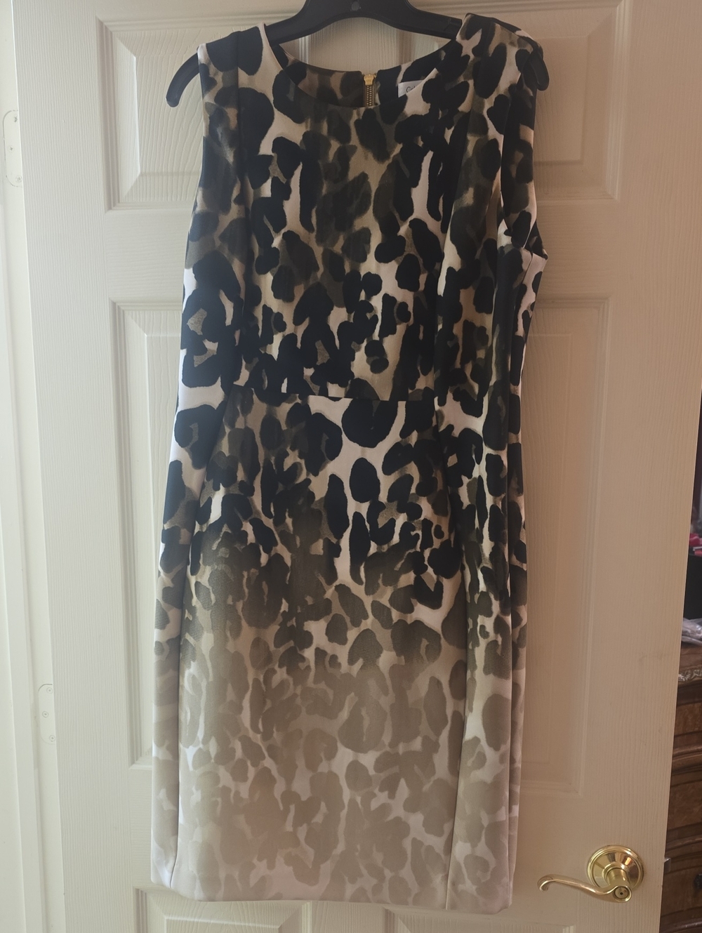 Sleeveless Black/Cream/Brown Dress [Size 14]